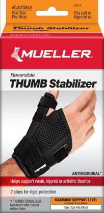 Picture of Thumb Stabilizer Mueller Sport Care® Adult One Size Fits Most D-Ring / Hook and Loop Strap Closure Left Hand Black62712