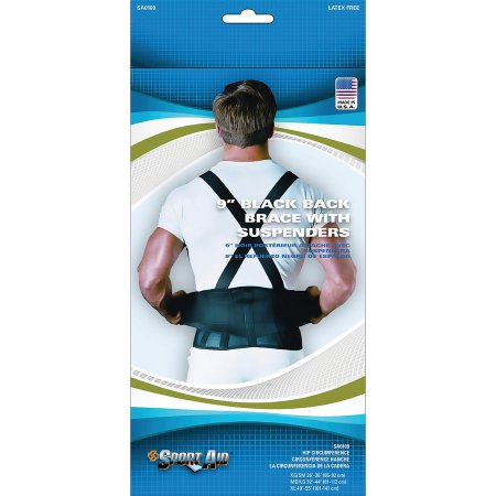Picture of Back Support Belt Sport-Aid™ X-Large Hook and Loop Closure 40 to 55 Inch Waist Circumference 9 Inch AdultSA0109 BLA XL
