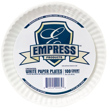 Picture of Plate Empress White Single Use Uncoated Paper 9 Inch DiameterE30300 00065