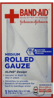 Picture of Conforming Bandage Band-Aid® Polyester / Rayon 3 Inch X 2-1/2 Yard Roll Shape Sterile10381371161383
