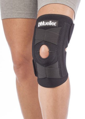 Picture of Knee Stabilizer Mueller® Self-Adjusting™ Knee Stabilizer One Size Fits Most Hook and Loop Strap Closure 14 to 20 Inch Above the Knee Circumference Left or Right Knee6463