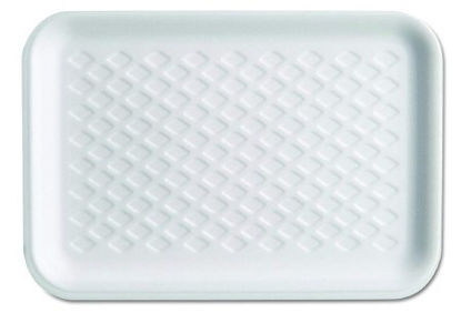 Picture of TRAY, FOOD POLYSTYRENE WHT 8.25"X5.75"X0.5" (125/PK 4PK/CS)W1002S