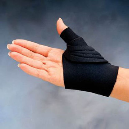 Picture of Thumb Support Comfort Cool® Thumb CMC Restriction Splint Adult Medium+ Hook and Loop Strap Closure Left Hand Black55060604