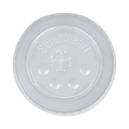 Picture of Lid Solo® Translucent, Polystyrene, Straw Slot, Cold ApplicationsL16BL-0100