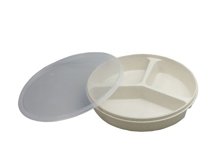 Picture of Partitioned Scoop Dish FabLife™ Sandstone Reusable Plastic 8 Inch Diameter62-0130