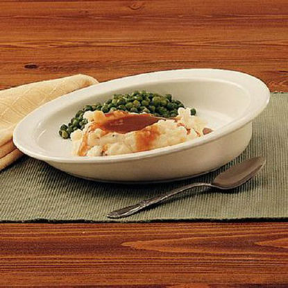 Picture of Hi-Lo Scoop Plate Sammons Preston White Reusable Polypropylene 9 Inch Diameter1540