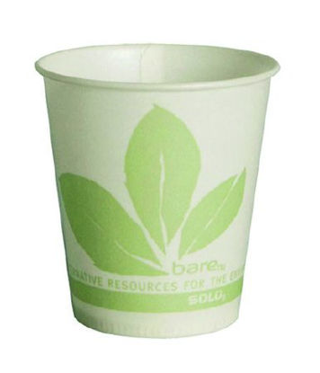 Picture of Drinking Cup Bare® Eco-Forward® 16 oz. Leaf Print Wax Coated Paper DisposableRW16BB-JD110