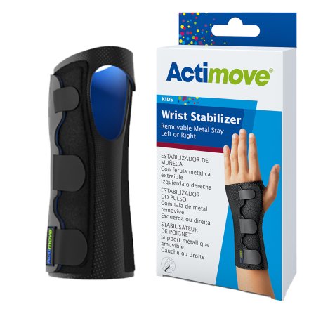 Picture of Wrist Brace Actimove® Stabilizer Low Profile Aluminum Alloy / Elastane / Polyamid / Polyester / Polyurethan / Polyvinylchloride Left or Right Hand Black Child Size7572930