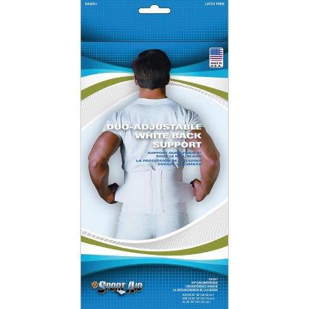 Picture of Back Support Belt Sport-Aid™ X-Large Hook and Loop Closure 40 to 55 Inch Waist Circumference 10 Inch Back Panel / 3 Inch Straps AdultSA3251 WHI XL