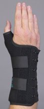 Picture of Wrist Brace Ryno Lacer® Aluminum / Polypropylene / Stockinette / Suede Left Hand Black Large223985