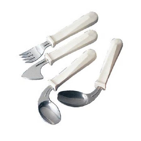 Picture of Offset Spork Easy-Hold Right Handed White Stainless Steel / Polypropylene1442