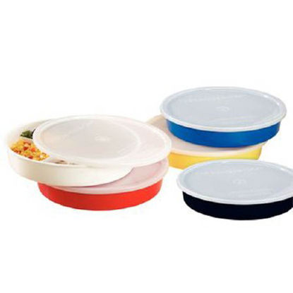 Picture of Partitioned High-Sided Dish Sammons Preston Red Reusable Polypropylene 10 Inch Diameter143201