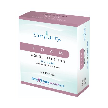 Picture of Silicone Foam Dressing Simpurity™ 4 X 4 Inch Square Silicone Adhesive with Border SterileSNS77744