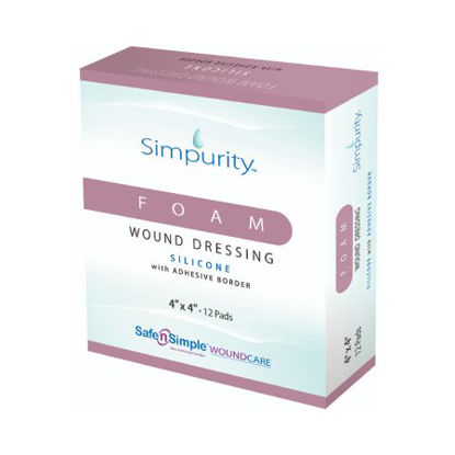 Picture of Silicone Foam Dressing Simpurity™ 4 X 4 Inch Square Silicone Adhesive with Border SterileSNS77744