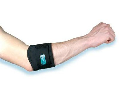 Picture of Tennis Elbow Support Small Pull-On / Hook and Loop Strap Tennis Left or Right Elbow 9 to 10 Inch Circumference Black3838-BLK-S