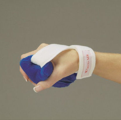 Picture of Resting Hand Splint Pucci® Air Inflatable Fleece Left Hand Blue / White One Size Fits Most403L