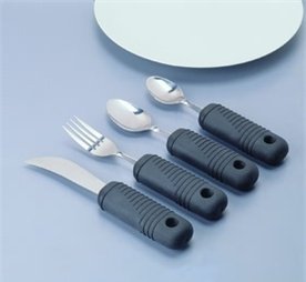 Picture of Teaspoon Sure Grip™ Right-Left Handed / Bendable Black Stainless Steel / Nylon Coated80857