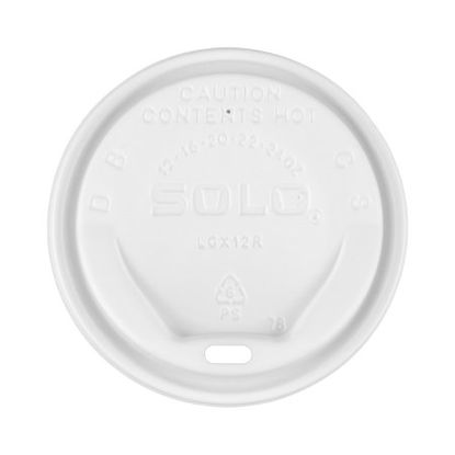 Picture of Drinking Cup Dome Lid Gourmet Lid® White, Polystyrene, Sip Hole, Hot ApplicationsLGXW2-0007