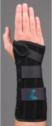 Picture of Wrist Brace Wrist Lacer™ Aluminum / Felt / Suede Right Hand Black Medium223964