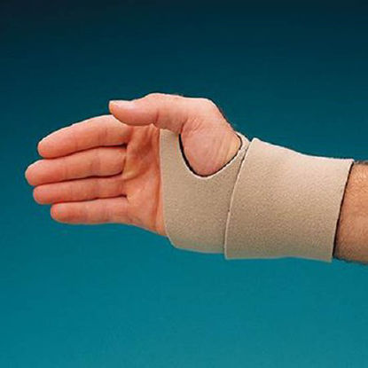 Picture of Wrist Support Rolyan® Universal Wraparound Neoprene Left or Right Hand Beige One Size Fits MostA9521