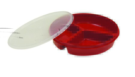 Picture of Partitioned Scoop Plate FabLife Red Reusable Plastic 8 Inch Diameter62-0131