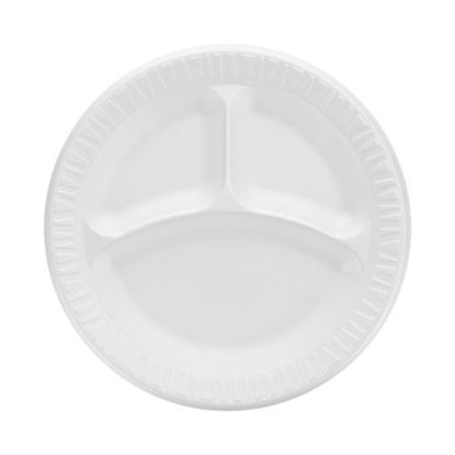 Picture of Compartment Plate Dart® Quiet Classic® White Single Use Laminated Foam 9 Inch Diameter9CPWQR / 9CPWQ