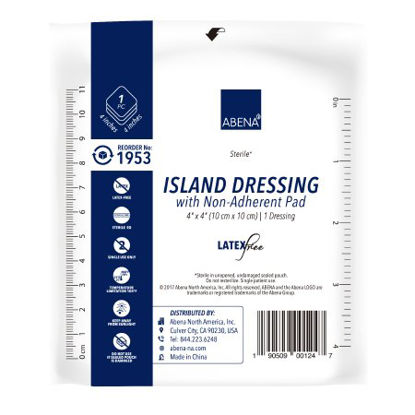 Picture of Adhesive Dressing Abena® 4 X 4 Inch Nonwoven Gauze Square White Sterile1953