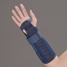 Picture of Wrist / Forearm Brace Universal Two Panel Canvas / Foam / Metal Left or Right Hand Blue One Size Fits Most1000275
