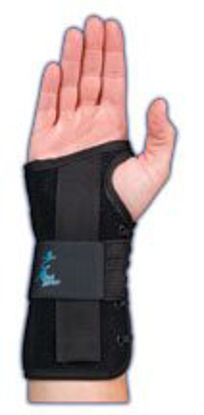 Picture of Wrist Brace Wrist Lacer™ Aluminum / Felt / Suede Right Hand Black 2X-Small223939