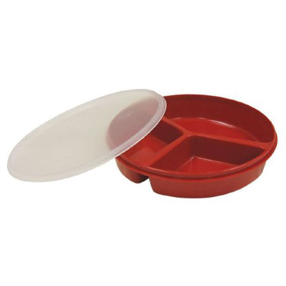 Picture of Partitioned Plate with Lid Redware™ Tableware Red Reusable82785