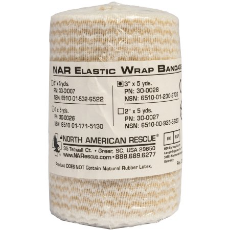 Picture of Elastic Bandage NAR 3 Inch X 5 Yard Medium Compression Single Hook and Loop Closure Tan NonSterile30-0028