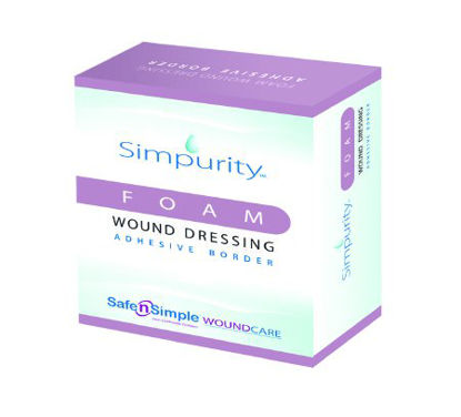 Picture of Foam Dressing Simpurity™ 4 X 5 Inch Rectangle Adhesive with Border SterileSNS72320