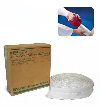 Picture of Padded Plaster Bandage Gypsona® 4 Inch X 20 Foot Cotton / Foam / Plaster of Paris WhiteGPS-415