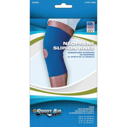 Picture of Knee Sleeve Sport-Aid™ Large Pull-On 15 to 17 Inch Knee Circumference 12-1/2 Inch Length Left or Right KneeSA9050 BLU LG
