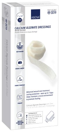 Picture of Silver Calcium Alginate Dressing Abena® 1 X 12 Inch Rope Sterile2619