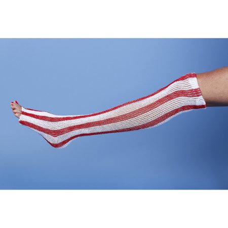 Picture of Elastic Net Retainer Dressing Surgi-Color Guard™ Tubular Elastic 20 Inch X 25 Yard Size 4 Red / White Medium Arm / Hand / Large Hand / Medium Leg / Foot NonSterileMTSCGR04