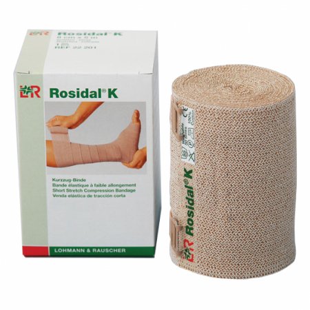 Picture of Compression Bandage Rosidal® K 2-9/25 Inch X 5-1/2 Yard High Compression Clip Detached Closure Tan NonSterile081515121