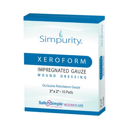 Picture of Xeroform Impregnated Dressing Simpurity™ 2 X 2 Inch Gauze Antimicrobial Petrolatum Blend SterileSNS58822