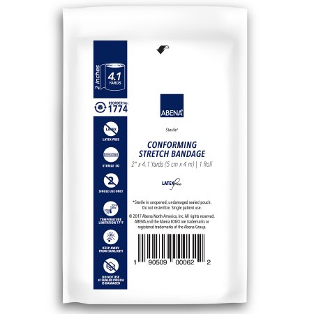 Picture of Conforming Bandage Abena® Cotton 1-Ply 2 Inch X 4-1/10 Yard Roll Shape Sterile1774