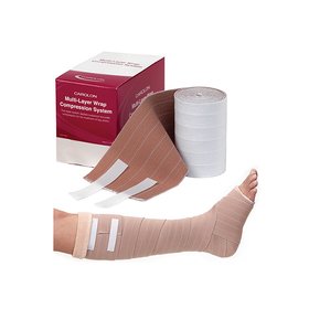 Picture of 2 Layer Compression Bandage System Carolon 4 X 96 Inch Standard Compression Tape Closure / Pull On Tan Large NonSterile1030
