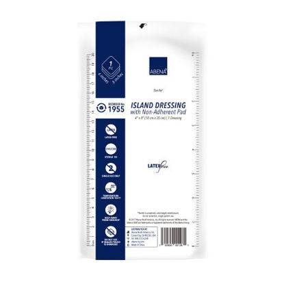Picture of Adhesive Dressing Abena® 4 X 8 Inch Nonwoven Gauze Rectangle White Sterile1955