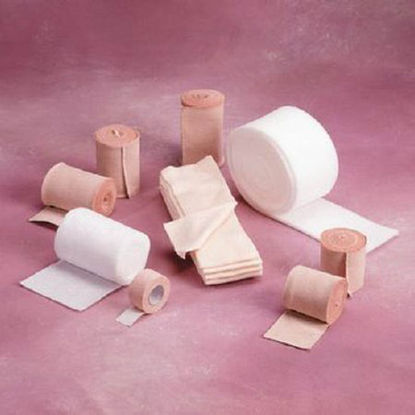 Picture of 4 Layer Compression Bandage System Rolyan® LymphaKit® 5 Yard / 4 Inch X 13 Inch / 2-3/8 Inch Width / 3-1/8 Inch Width / 4 Inch Width Standard Compression Self-adherent / Tape Closure Tan / White NonSterile92988001