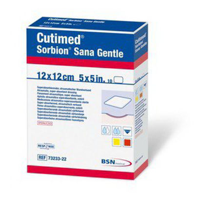 Picture of Hydrofiber Dressing Cutimed® Sorbion® Sana Gentle Cellulose / Gel-Forming Polymer / Polyethylene 9 X 9 Inch7323314