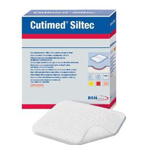 Picture of Silicone Foam Dressing Cutimed® Siltec® 2 X 2-1/2 Inch Square Silicone Adhesive without Border Sterile7328500