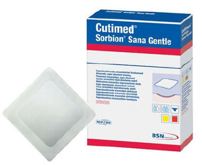 Picture of Hydrofiber Dressing Cutimed® Sorbion® Sana Gentle Cellulose / Gel-Forming Polymer / Polyethylene 5 X 5 Inch7323322