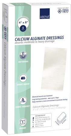 Picture of Calcium Alginate Dressing Abena® 4 X 8 Inch Rectangle Calcium Alginate Sterile1977