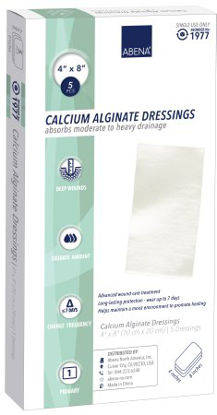 Picture of Calcium Alginate Dressing Abena® 4 X 8 Inch Rectangle Calcium Alginate Sterile1977