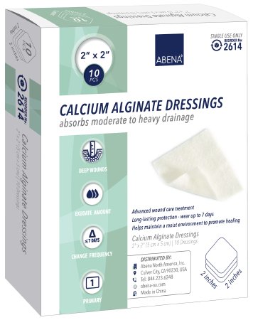 Picture of Calcium Alginate Dressing Abena® 2 X 2 Inch Square Calcium Alginate Sterile2614