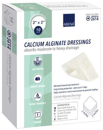 Picture of Calcium Alginate Dressing Abena® 2 X 2 Inch Square Calcium Alginate Sterile2614