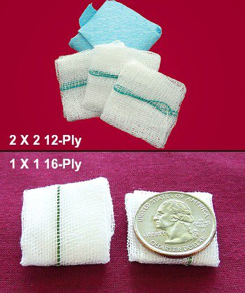 Picture of USP Type VII X-Ray Detectable Gauze Sponge Fabco® ORS® Gauze 12-Ply 2 X 2 Inch Square Sterile34440210